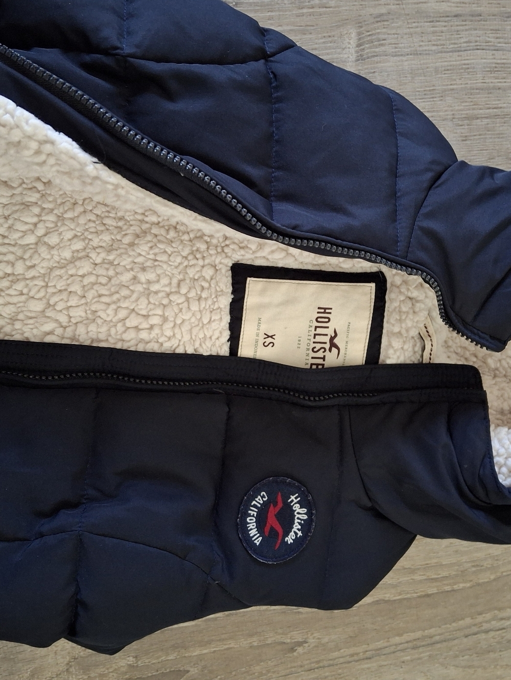 Vintage Hollister by A&F Sherpa Fur Lined Pearl Street Vest Jacket Size Xs - Picture 4 of 5